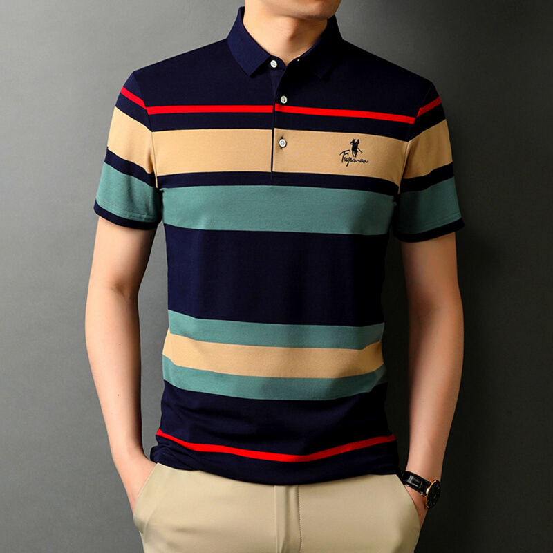 Camisa Polo Listrada Navy