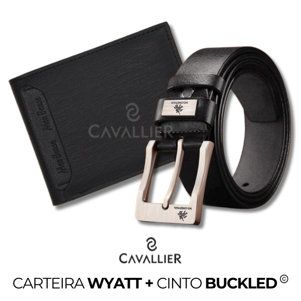 Kit Carteira Couro Wyatt + Cinto Buckled